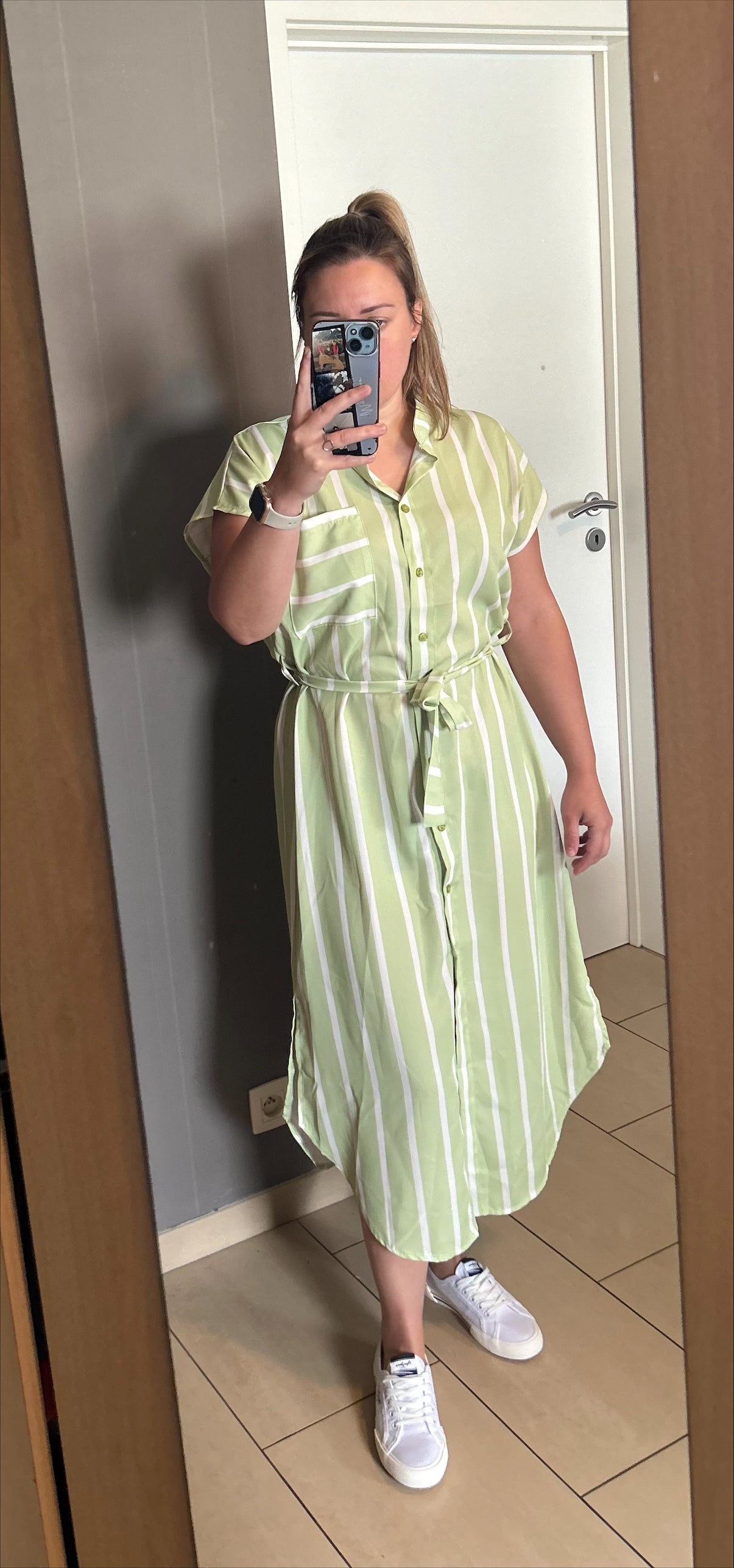 Sarita dress striped apple green