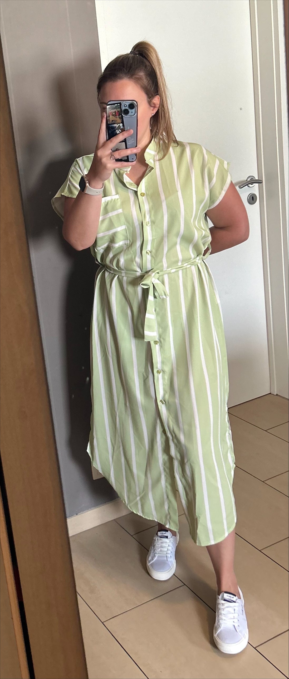 Sarita dress striped apple green