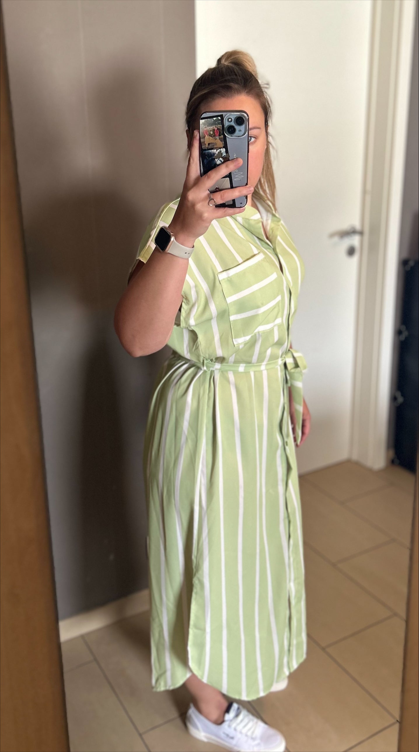 Sarita dress striped apple green